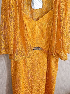Jupe women's dress new midi ochre with bolero set