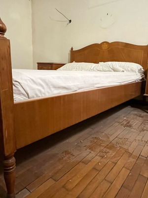 Vintage bedroom set used with bed, 2 nightstands and boudoir