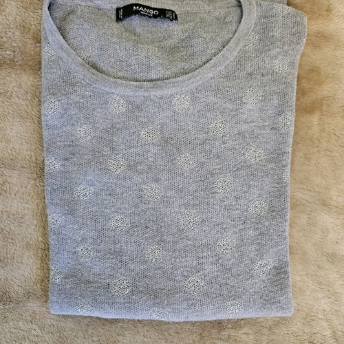 Mango long-sleeve blouse size M gray like new