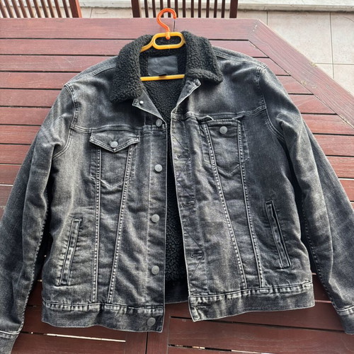 American Eagle Sherpa Denim Jacket size XL like new black washed