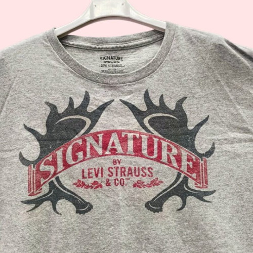 Vintage Levi Strauss men's T-shirt XXL used, gray, cotton