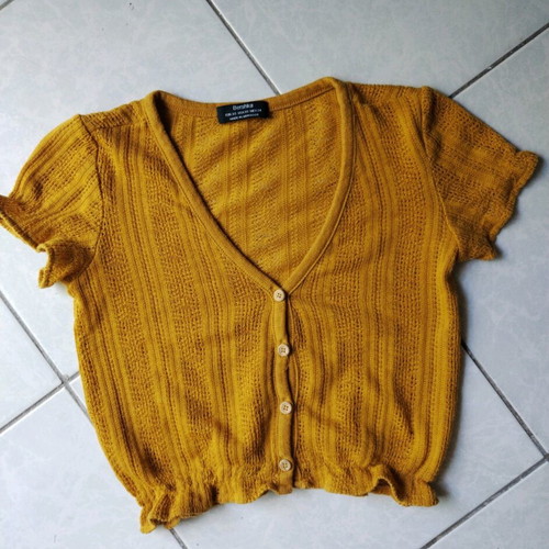 Yellow top Bershka XS/S like new