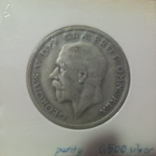 Silver coin 1/2 Crown England used 1931