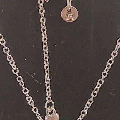 Pandora necklace and earrings set new, white and silver, zircon design
