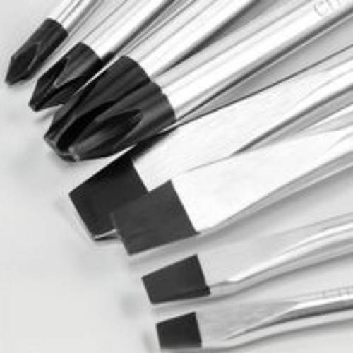 Set of 6 quality pass-through screwdrivers with ergonomic handle