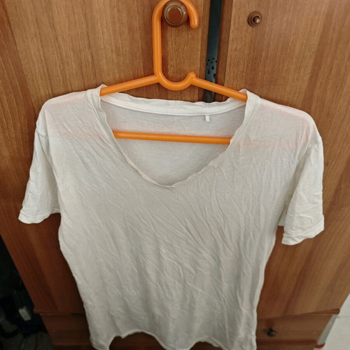 Men's blouse M/L used, white and beige
