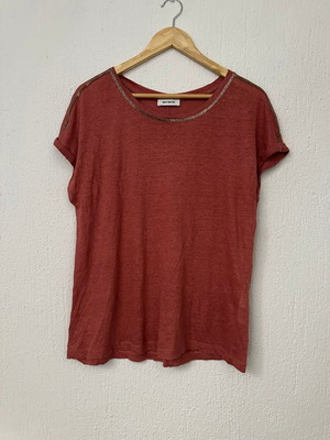 Linen t-shirt Mos Mosh like new, size M, terracotta red