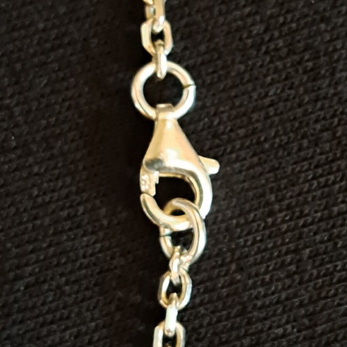 Minimal long necklace with sculptural silver 925 motif