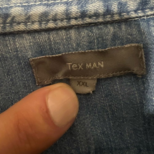 Tex Man denim shirt XXL like new, 100% cotton, blue