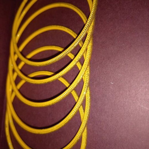 Yellow Faux Bijou bracelet set new, steel