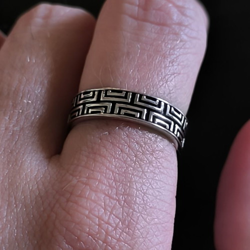 Silver 925 women's ring with meander motif