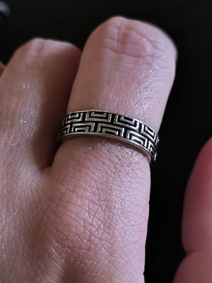 Silver 925 women's ring with meander motif