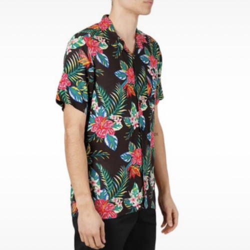 Dickies Shiloh short sleeve floral shirt, loose fit, viscose