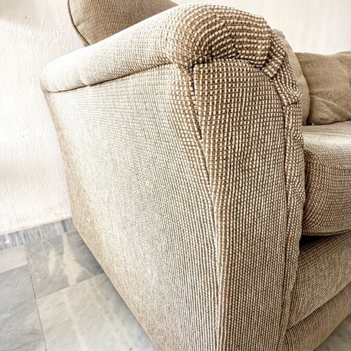 Bavaria/Fog three-seater sofa refurbished, beige-brown color
