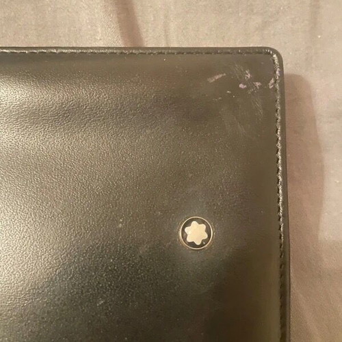 Montblanc leather wallet used, black