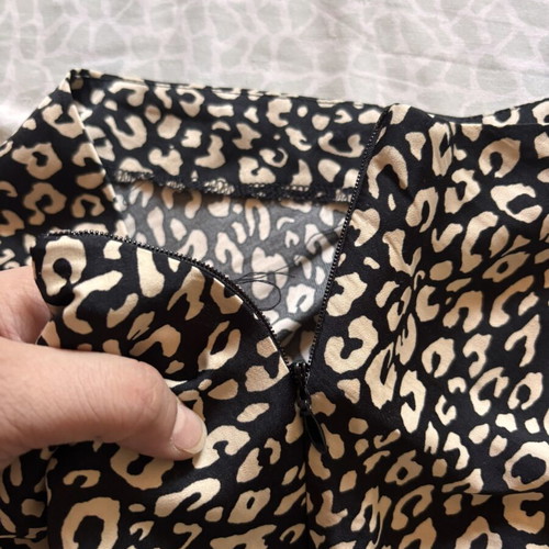 Long skirt satin fabric, like new, size XL 42 14, black and beige