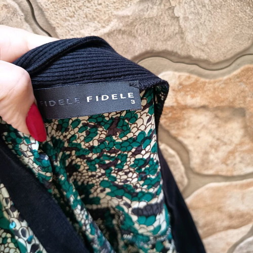 Evening blouse like new, size large, black and green