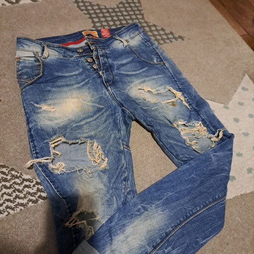Back2jeans No 27 jeans with rips used, blue, size S