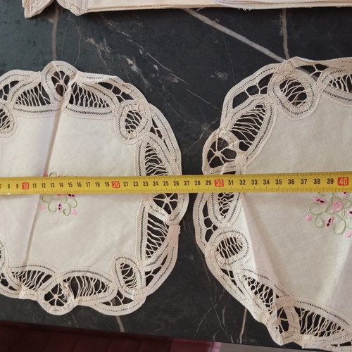 Vintage Linen Tablecloth Set 15 pcs handmade, brand new