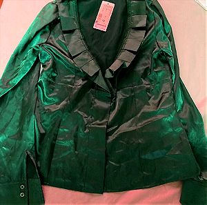 Πρασινο γυναικειο πουκαμισο υφη σατεν 100% μεταξι