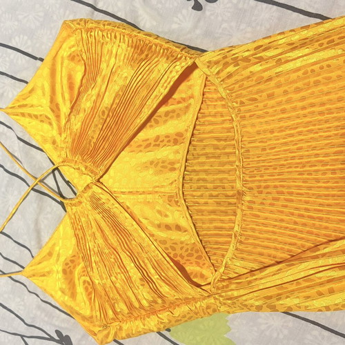 Next Yellow Satin Evening Dress like new, sizes S M