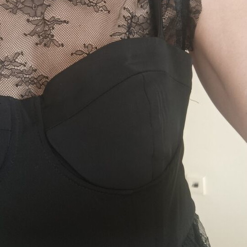 Lace bust blouse new, Zara, black, large/xl with zipper repair needed