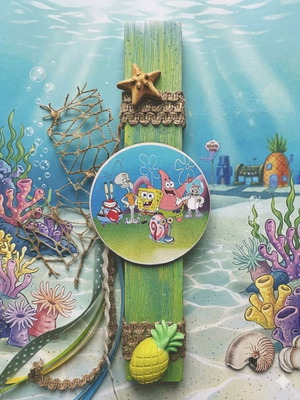 SpongeBob scented candle handmade with gift of natural soaps