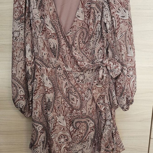 Sinsay boho mini dress, pink, size M