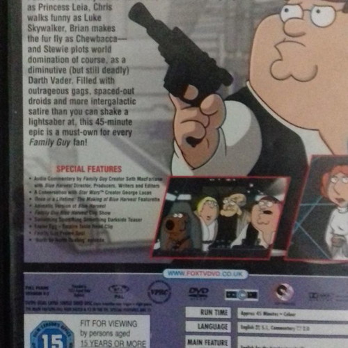 DVD Family Guy Presents Blue Harvest used with English subtitles