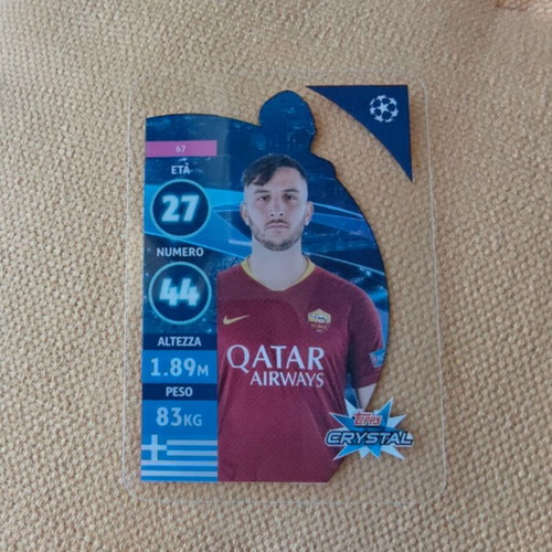 Kostas Manolas Roma 2018-19 Topps Crystal UCL sticker used