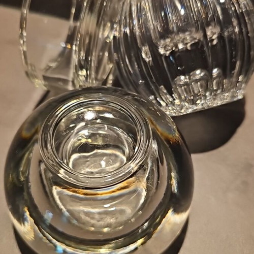 Set of 3 vintage solid glass candle holders