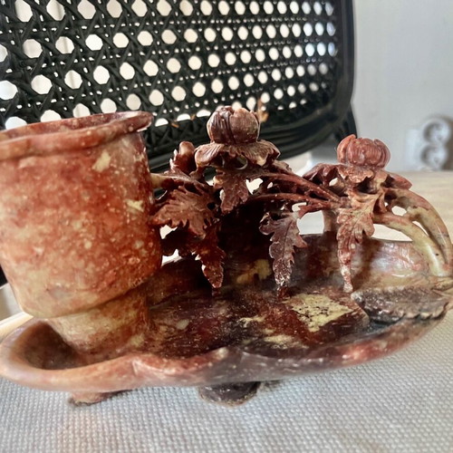 Chinese brush pot carved by hand, like new