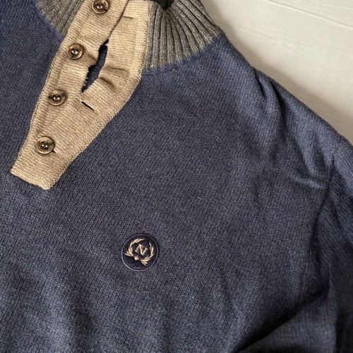Men's Long Sweater XXL like new, gray and blue