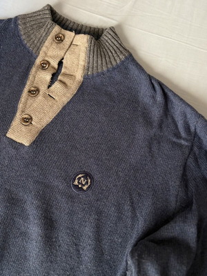 Men's Long Sweater XXL like new, gray and blue
