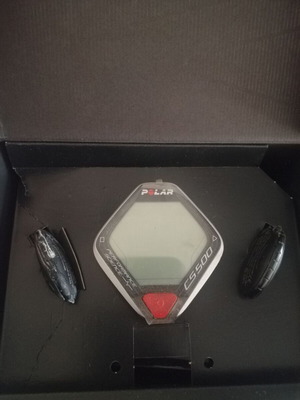 Polar CS500 bicycle computer used with heart rate monitor and sensors