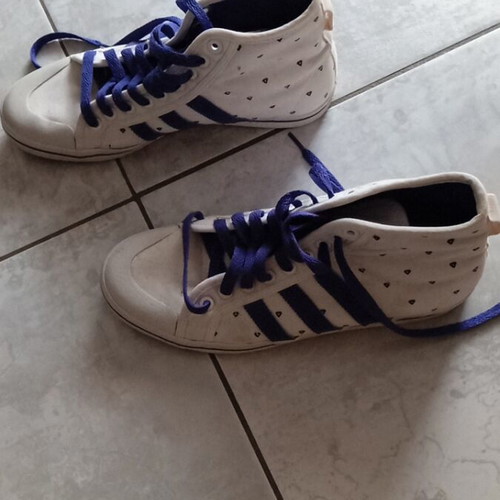 Adidas women's sneakers like new, size 38, white and purple