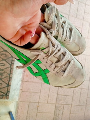 Asics Vintage Onitsuka Tiger Mexico 66 αθλητικά σαν καινούργιο, μπεζ και πράσινα, νούμερο 40,5