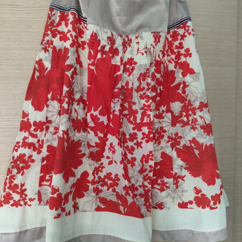 Raxevsky skirt with pleats, orange, knee-length