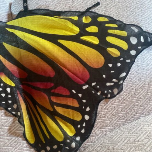 Handmade Rhythmic Gymnastics Leotard with Butterfly Scarf, Like New, Age 10-13