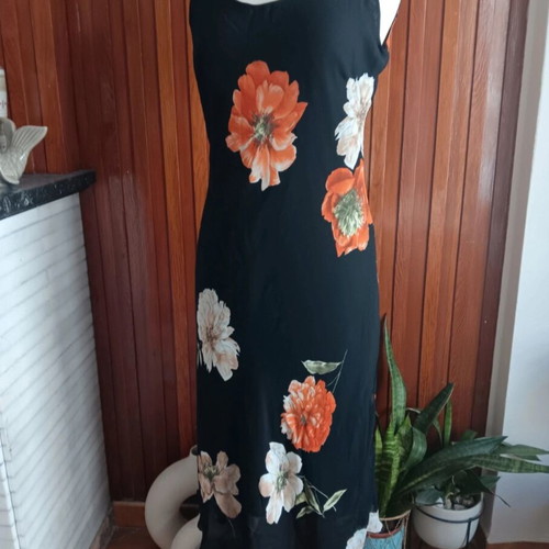 Sleeveless midi summer dress XL-XXL with floral print