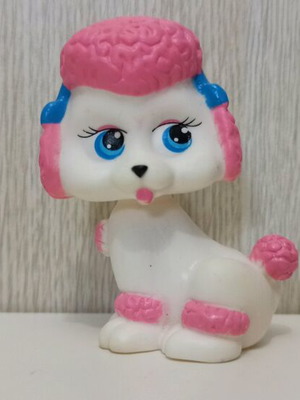 Chic Boutique Dogs My Pet Pals Pink Poodle φιγούρα μινιατούρα σκυλάκι λευκό με ροζ μαλλιά λαστιχένιο μεταχειρισμένο