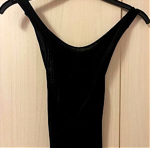 Μαύρο φόρεμα Massimo Dutti μακρύ