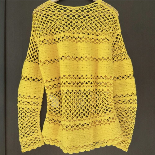 Maje yellow knitted blouse new, 100% cotton
