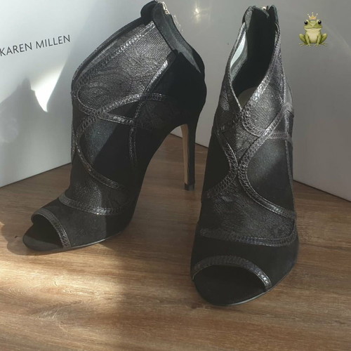 Karen Millen women's Peep-Toe boots size 37 new, black