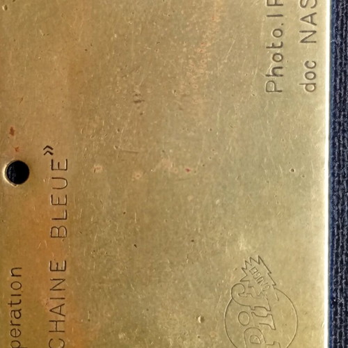 NASA brass plaque prof. Carl Sagan used 3.5x2.7 cm