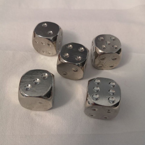 Metal dice set used, pack of 5