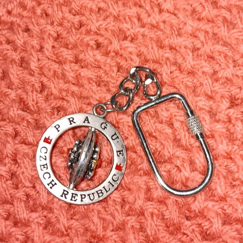 Keychain from Prague like new, metal, silver color