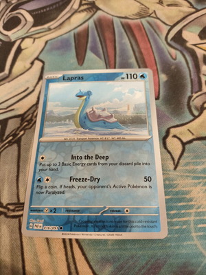 Lapras 016/091 Reverse Holo Pokemon Card like new, Paldean Fates