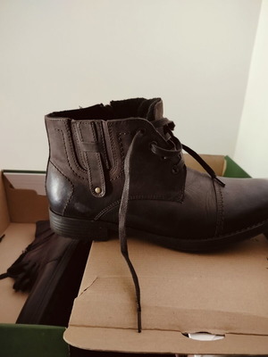Lasocki men's leather ankle boots new, brown, size 41
