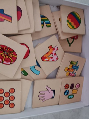 Children's matching game used, missing pair 9